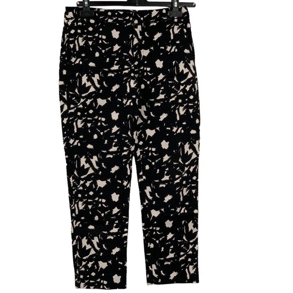 Banana Republic Womens Black/White Textured‎ Jacquard Boy Crop Pants Size 0